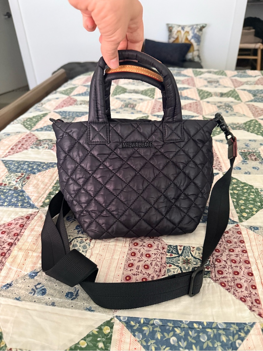 MZ WALLACE Black Micro Metro Tote Deluxe
